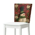 thumbnail image 1 of Xoenoiee Christmas Flower Snowman Print Chair Covers for Dining Room, Non-Slip Chairs Back Cover Removable Kitchen Chair Slipcovers Seat Protector for Party Christmas Decor, 1 Pack, 1 of 7