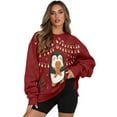 thumbnail image 1 of Xoenoiee Christmas Penguin Cookies Bulb Print Sweatshirts for Women Xmas Oversized Pullover Crewneck Tops Long Sleeve Sweaters Comfy Fall Winter Outfits Clothes 2025 Fashion, Size S, 1 of 7