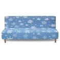 thumbnail image 1 of Xixirimido Christmas Snowflake Blue Pattern Stretch Armless Futon Cover Futon Slipcover Sofa Couch Cover with Elastic Bottom Sofa Bed Covers Furniture Protector Washable, 1 of 8