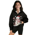 thumbnail image 1 of Xoenoiee Christmas Snowman Candy Snowflake Print Kids Sweatshirts for Girls Kids Xmas Half Zip Fleece Pullover Tops Quarter Zipper Hoodies Fall Winter Outfits Clothes，Size 5-6 Years, 1 of 7