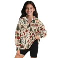 thumbnail image 1 of Xoenoiee Christmas Snowman Tree Bulb Print Girls Quarter Zip Oversized Sweatshirts Xmas Teen Fleece Pullover Hoodies 2025 Mock Neck Sweater Fall Workout Jacket, 13-14 Years, 1 of 7
