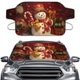 thumbnail image 1 of Xoenoiee Christmas Snowmman Candy Bell Bow Print Car Windshield Snow Cover, Christmas Decoration Weatherproof Winter Accessories for Ice & Sleet Winter, Sun, Frost, Universal Fits for Truck SUV Van, 1 of 7