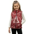 thumbnail image 1 of Xoenoiee Christmas Tree Snowflake Music Note Print Warm Fleece Vest Girls Comfy Vests Xmas Full Zipper Sleeveless Outerwear Jacket with Pockets Toddler Kids Coat, 5-6 Years, 1 of 7