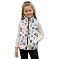 thumbnail image 1 of Xoenoiee Colorful Dog Paw Paint Splatter Print Girls Lightweight Fleece Vest, Full Zip Sleeveless Jacket Outerwear Spring Fall Winter Outfits with Pockets for Running Hiking, 4T, 1 of 7