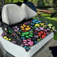 thumbnail image 1 of Xoenoiee Colorful Dog Paw Pattern Golf Cart Seat Covers, Club Car Seat Covers for EZGO Yamaha, Golf Cart Seat Blanket Covers for 2 Person Seats, Summer Golf Cart Seat Towel, 1 of 5