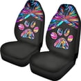 thumbnail image 1 of Xoenoiee Colorful Dog Paw Print Car Seat Covers Vehicle Seat Protector Car Seat Covers Front Seat Only Full Set of 2 Universal Fit for Most Cars, Sedan, SUV, Van, 1 of 6