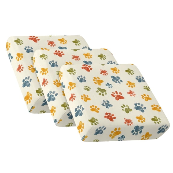 Xoenoiee Colorful Dog Paw Print Couch Cushion Covers, Stretch Soft Couch Covers for Sofa, Washable Non-Slip Sofa Slipcover Furniture Protector for Indoor and Outdoor