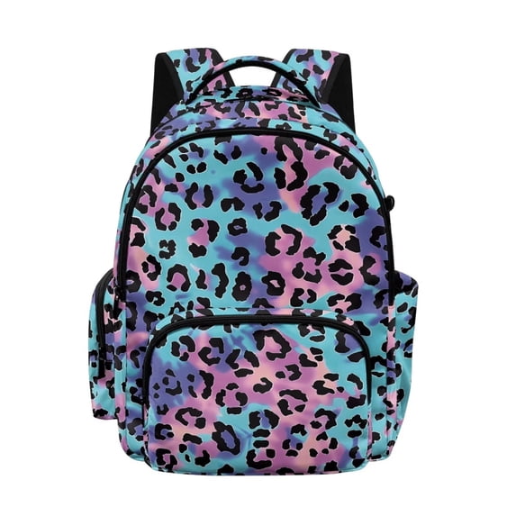 Xoenoiee Colorful Leopard Pattern Backpack for Girls Kids Schoolbag Backpack Large Bookbags Daypack Lightweight Schoolbag with Side Pocket Elementary School Bookbag Satchel Daypack