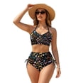 thumbnail image 1 of Xoenoiee Colorful Music Note Print High Waisted Bikini Set for Women 2026 Twist Front Swimsuits 2 Piece Tummy Control Bathing Suits Summer Beachwear, L, 1 of 7