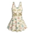 thumbnail image 1 of Xoenoiee Colorful Palm Tree Pattern Girls One Piece Swimsuits Sleeveless Swim Dress for Girls Hawaiian Skirted Bathing Suit Summer Swimwear, 3-4 Years, 1 of 7