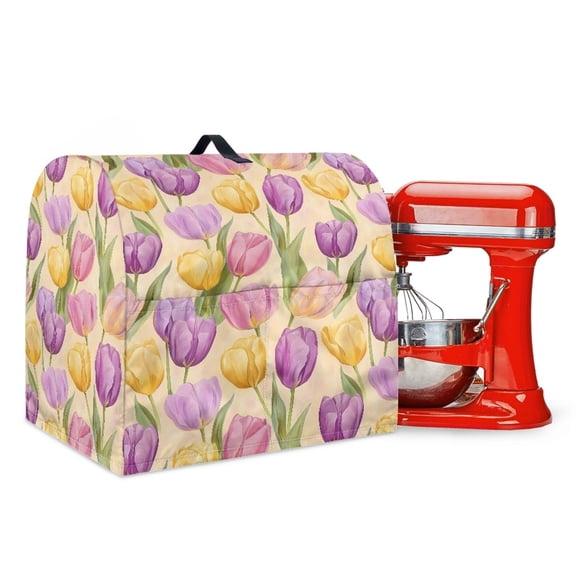 Xoenoiee Colorful Tulip Flower Print Kitchen Aid Mixer Cover for Stand Mixer, Kitchen Appliance Cover Compatible with 4.5-5 Quart Tilt Head Bowl Lift Models Mixer Easter Kitchen Mixer Accessories, S