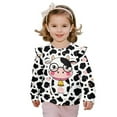 thumbnail image 1 of Xoenoiee Cow Bell Paint Splatter Print Toddler Girl Crewneck Sweatshirt Soft Pullover Sweatshirts Long Sleeve Tops Outfit Kids Clothes Graphic Sweaters, Size 5-6 Years, 1 of 7