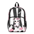 thumbnail image 1 of Xoenoiee Cow Bow Print Kids Clear Backpack for Girls See Through Preschool Kindergarten Elementary School Backpack Transparent Bookbag Schoolbag Daypack with Adjustable Padded Straps, 1 of 7