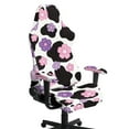 thumbnail image 1 of Xoenoiee Cow Cherry Blossom Pattern Stretchable Gaming Chair Cover with Armrest Protector Washable Elastic Computer Chair Slipcover Anti-Slip Easy to Install Water-Repellent for Office Use, 1 of 7