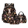 thumbnail image 1 of Xoenoiee Cow Flower Print Backpack for School Girls Boys 3 in 1 Book Bag with Lunch Box Pencil Case Elementary Students Bookbag School Bag Set Kids Back to School Supplies, 1 of 6