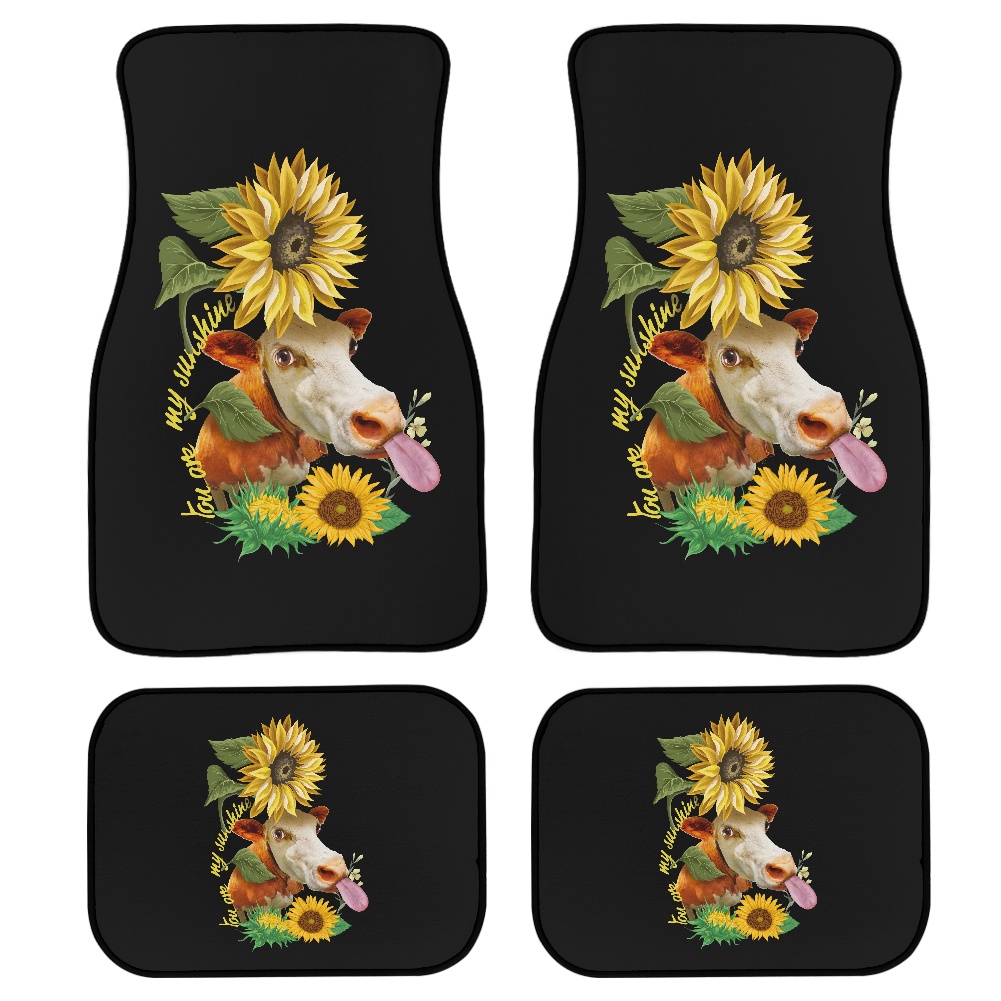 Cozeyat Blue Diamond Butterfly Print Car Floor Mats For Front And