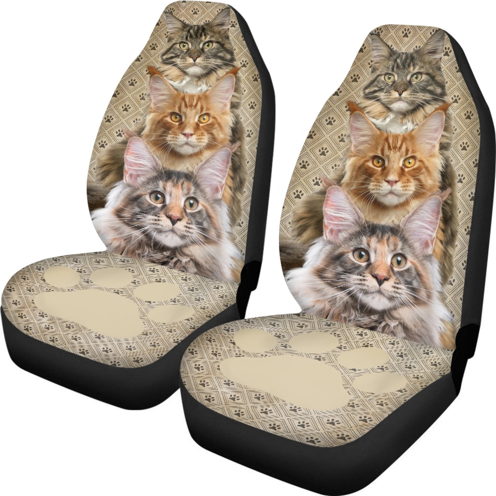 Black Cat Pattern Print Pet Car Seat Cover