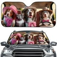 thumbnail image 1 of Xoenoiee Cute Dog Cat Pattern Sun Shade for Car Front Windshield UV Ray Blocker Vehicle Interior Sunshade Keep Car Interior Cool Universal Fits Trucks, SUVs, Sedans, 57.1x27.4 inches, 1 of 6