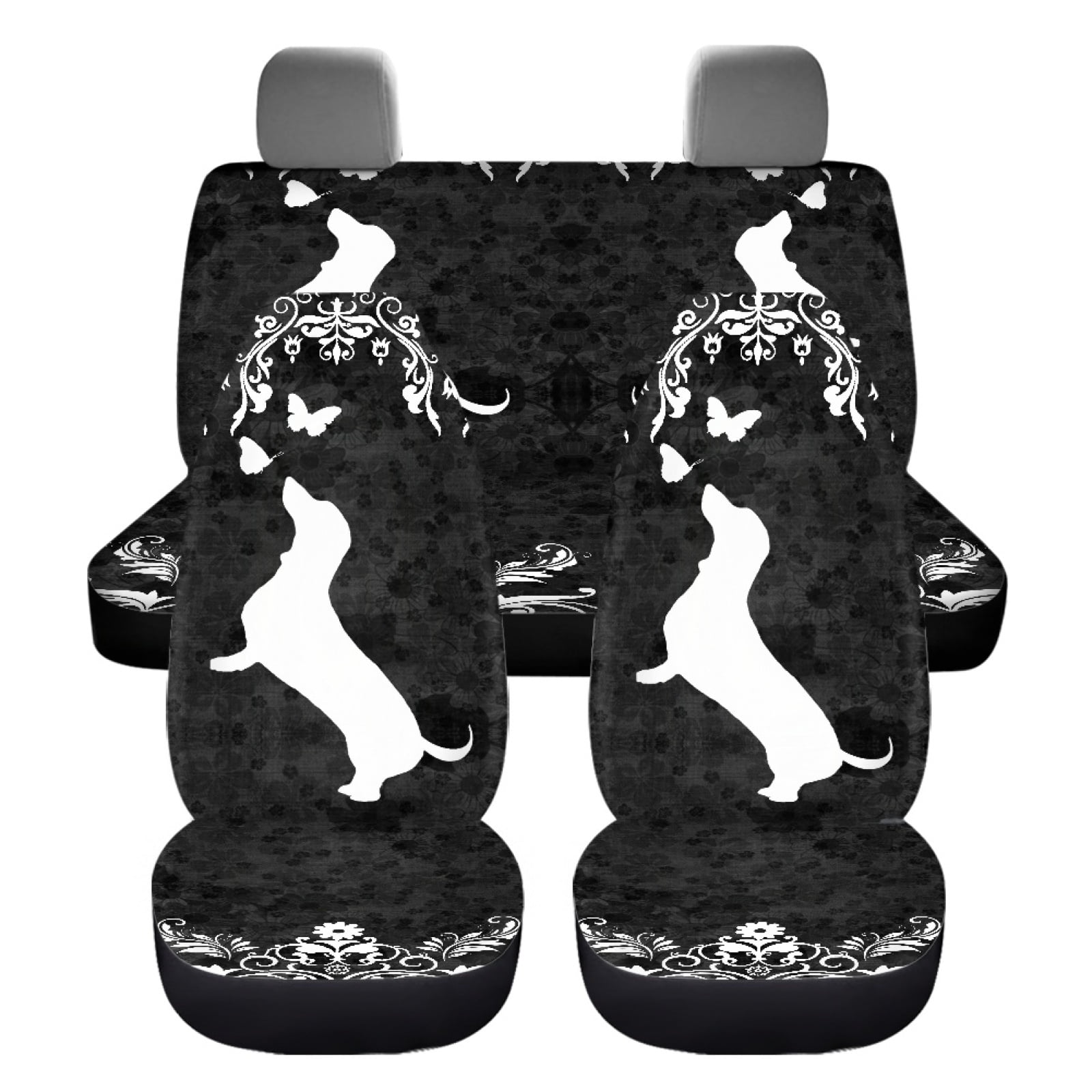 Bull Terrier Glay Pattern Print Universal Fit Car Seat Cover