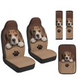 thumbnail image 1 of Xoenoiee Dachshund Paw Pattern Car Accessories Set of 5, PU Leather Car Seats Cover Protector, Seatbelt Cover, Auto Armrest Cover Protector for Most Vehicle, SUV, Truck, 1 of 7