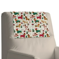 Xoenoiee Dachshund Socks Christmas Flower Print PU Leather Recliner Headrest Covers Sofa Headrest Protector Non Slip Head Rest Cover For Recliner Sofa Cover Slipcover Christmas Decor, 1 Pack