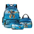 thumbnail image 1 of Xoenoiee Dachshund Underwater Seashell Coral Print Backpack for School Girls Boys 3 in 1 Book Bag with Lunch Box Pencil Case Elementary Students Bookbag School Bag Set Kids Back to School Supplies, 1 of 6