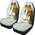 thumbnail image 1 of Xoenoiee Daisy Horse Print Car Seat Covers Auto Seat Covers Full Set Front Seat Protector Car Interior Accessories Fit Trucks Sedan SUV, 1 of 6