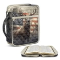 thumbnail image 1 of Xoenoiee Deer American Flag Print Bible Cover Case for Women Men Large Bible Cover with Handle Quilted Bible Carrying Case Bible Study Supplies Accessories with Pocket, 1 of 7
