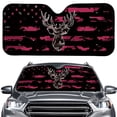 thumbnail image 1 of Xoenoiee Deer Camo American Flag Pattern Car Windshield Sunshade Reflective Heat Sun UV Protector Foldable Front Window Shade Accessories Universal Fit for SUV Van Truck, 1 of 7