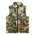 thumbnail image 1 of Xoenoiee Deer Forest Hunting Camo Print Teen Boys Fleece Vest, Sleeveless Stand Collar Jacket with Zipper and Pockets, Cute Winter Fall Outerwear, Size 2T, 1 of 7
