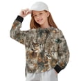 thumbnail image 1 of Xoenoiee Deer Hunting Camo Print Girls Oversized Crew Neck Long Sleeve Sweatshirt Casual Loose Reverse Seam Side Slit Fall Pullover Top, 13-14 Years, 1 of 7