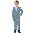 thumbnail image 1 of Xoenoiee Dinosaur Soccer Basketball Baseball Star Print Boys Suits Set 2 Pieces Slim Fit Suit Formal Kids Suit Toddlers Teen Youth Tuxedos Suit, 11-12 Years, 1 of 7