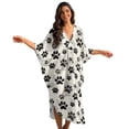 thumbnail image 1 of Xoenoiee Dog Paw Pattern Kaftan Dresses Plus Size V-Neck Women's Swimwear Cover Up Batwing Sleeves Mumu Caftan Long Maxi Beach Dress with Side Slits, 1 of 7