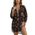 thumbnail image 1 of Xoenoiee Dog Paw Pattern Womens Swimsuit Cover Up, Button Down Cover Ups for Swimwear, Beach Bikini Cover Up for Summer, Beach Shirt Dresses Tops, XL, 1 of 7
