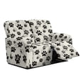 thumbnail image 1 of Xoenoiee Dog Paw Print 6 Pieces Recliner Cover Stretch Recliner Chair Cover 2 Seater Recliner Couch Cover Sofa Cover Jacquard Soft Furniture Protector with Elastic Bottom for Kids/Pets, 1 of 6