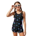 thumbnail image 1 of Xoenoiee Dog Paw Print Girls Swimsuit 2 Piece Girls Tankini Swimsuit with Shorts Sleeveless Bathing Suit Swimwear Beachwear with Removable Pads, 10-11 Years, 1 of 7