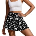 thumbnail image 1 of Xoenoiee Dog Paw Print High Waisted Pleated Tennis Skirt with Pockets Athletic Golf Skorts for Women Casual Workout Built-in Shorts, Size XL, 1 of 7