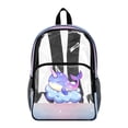 thumbnail image 1 of Xoenoiee Dolphin Cloud Print Clear Backpack for Girls 17 Inch Bookbags with Zipper Pocket, Lightweight Students School Bag Packs Satchel Laptop Bags Bookbag for Elementary Kindergarten, 1 of 7
