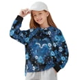 thumbnail image 1 of Xoenoiee Dolphin Heart Flower Print Girls Oversized Crew Neck Long Sleeve Sweatshirt Casual Loose Reverse Seam Side Slit Fall Pullover Top, Size 9-10 Years, 1 of 7