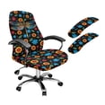 thumbnail image 1 of Xoenoiee Dragonfly Daisy Leaves Print Stretch Desk Office Chair Seat Cushion Covers Universal Computer Chair Slipcover with Armrest Covers, Removable Washable Cushion Protectors for Dogs Cats, Small, 1 of 6