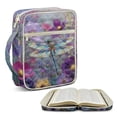 thumbnail image 1 of Xoenoiee Dragonfly Flower Pattern Bible Cover Case for Women Men Large Bible Cover Bag Bible Study Supplies Accessories with Handle Quilted Bible Carrying Case Christian Gifts, 1 of 7