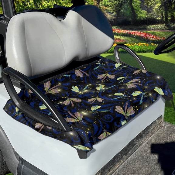 Xoenoiee Dragonfly Pattern Golf Cart Accessories Golf Cart Seat Towel Protector Anti-Hot Decorative Golf Cart Cover for Club Car Universal Fit Machine Washable