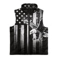 thumbnail image 1 of Xoenoiee Eagle American Flag Print Toddler Boys Plush Fleece Vest, Comfortable Sleeveless Zip-Up Jacket with Pockets for Fall Winter Clothing, Size 5-6 Years, 1 of 7
