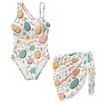 thumbnail image 1 of Xoenoiee Eatser Egg Floral Pattern Girls'Swimwear One Piece Kids Swimsuits for Girls Hawaiian Breathable Bathing Suits with Cover Up Skirt, Size 15-16 Years, 1 of 7