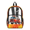thumbnail image 1 of Xoenoiee Fire Fighting Truck Print 17 Inch Backpack for Kids Boys 17 Inch Clear Backpacks Transparent Large Schoolbag PVC See Through Bookbag Rucksack Satchel for Kindergarten Primary Student, 1 of 7