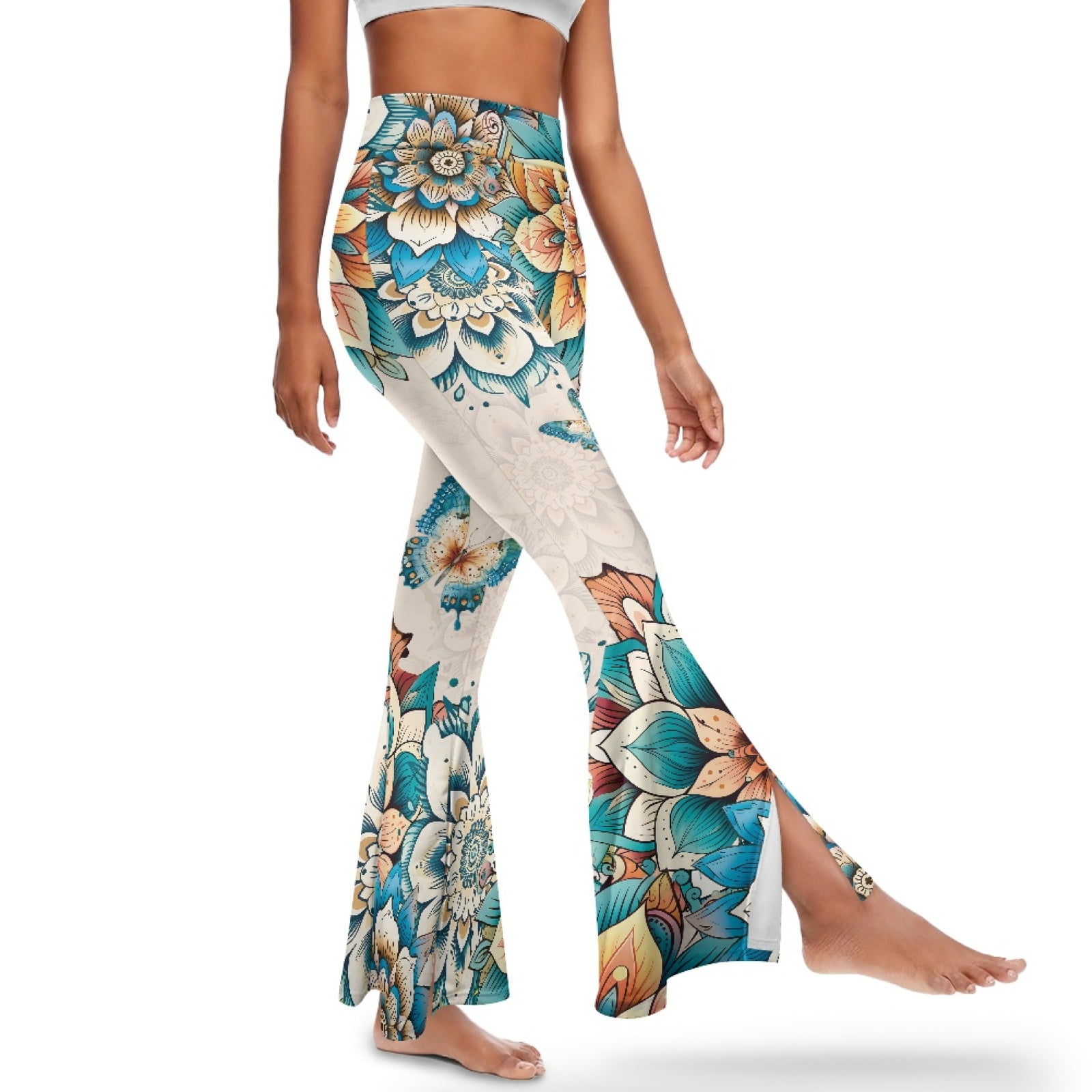 Aazon.co: Aoxjox Flare Leggings For Woen Trinity Tuy Control High Waisted Wide Leg