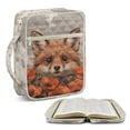 thumbnail image 1 of Xoenoiee Fox Flower Pattern Bible Cover Case for Women Men Girls Kids, Large Quilted Bible Case with Handle and Pocket, Portable Bible Tote Bag Study Supplies, 1 of 7