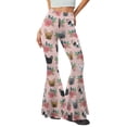 thumbnail image 1 of Xoenoiee French Bulldog Pattern Flare Leggings Sweatpants Bootleg Pants Wide Leg Yoga Pants for Women Fashion Clothes Trendy Bell Bottom Bootcut, Pink, L, 1 of 7