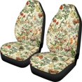 thumbnail image 1 of Xoenoiee Front Car Seat Cover for High Back Bucket Seat, Universal Fit, Retro Floral Leaf Print Auto Seat Covers for Cars Trucks SUV or Van, Car Seat Cover Set of 2, 1 of 6