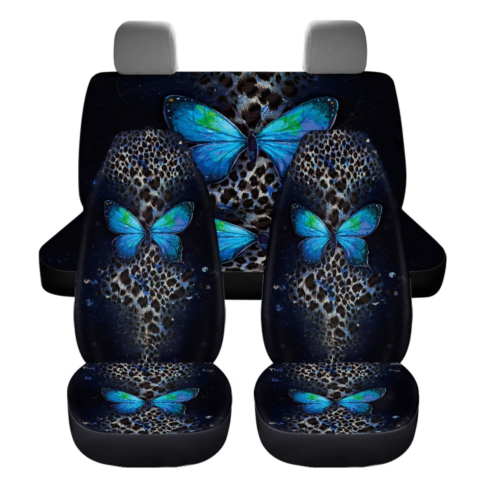 ZIATUBLES Butterfly Bubble Print 4-Pack Car Seat Covers - Universal Fit, Dustproof & Pet Protection - View #7